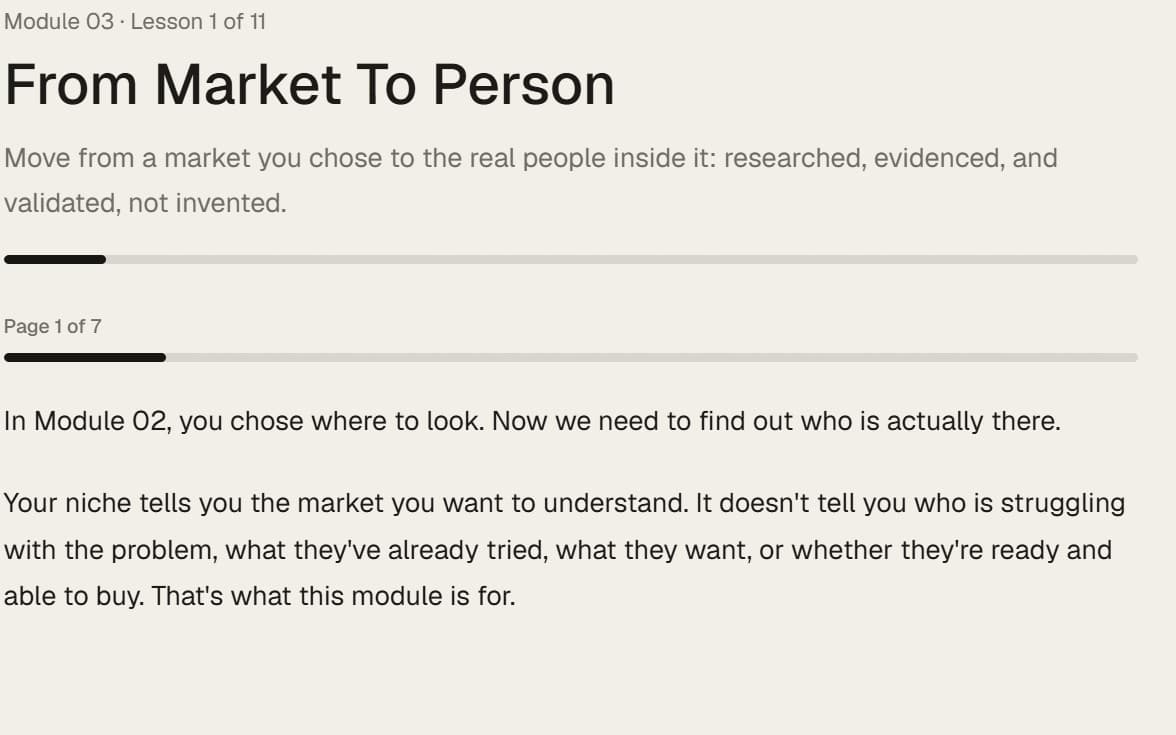 The Find Your Right Client module, open inside the Tijarah LMS